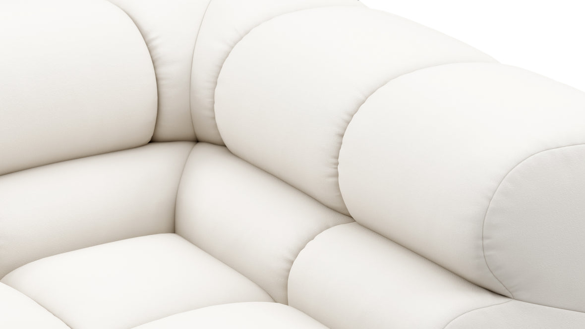 Tufty Outdoor - Tufty Outdoor Sectional, Large, Left Chaise, Soft White Performance Weave