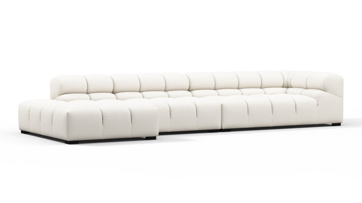 Tufty Outdoor - Tufty Outdoor Sectional, Large, Left Chaise, Soft White Performance Weave