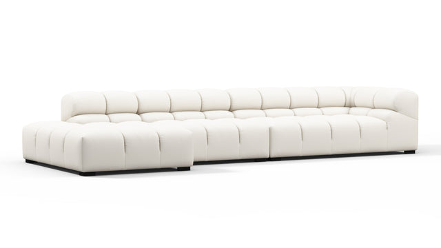 Tufty Outdoor - Tufty Outdoor Sectional, Large, Left Chaise, Soft White Performance Weave