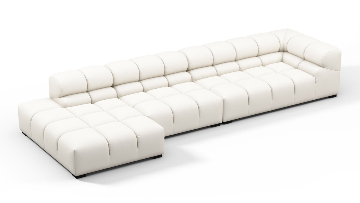 Tufty Outdoor - Tufty Outdoor Sectional, Large, Left Chaise, Soft White Performance Weave