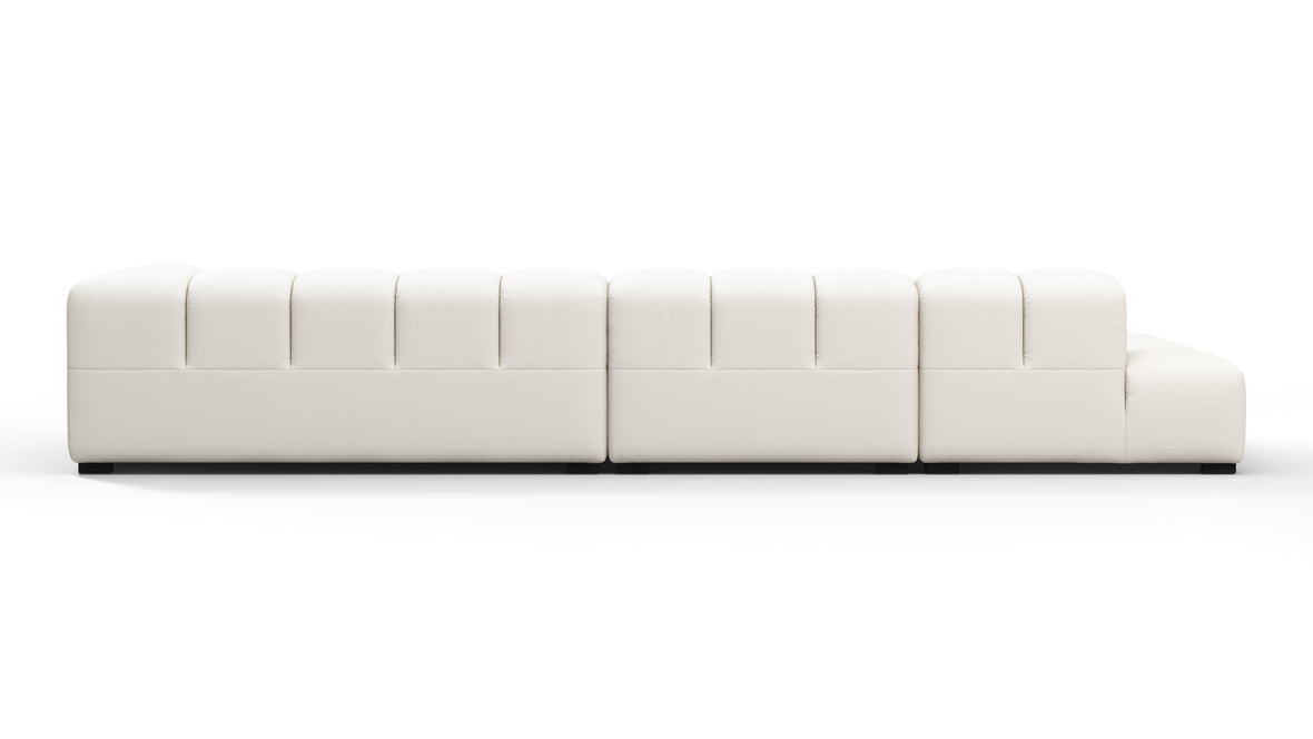 Tufty Outdoor - Tufty Outdoor Sectional, Large, Left Chaise, Soft White Performance Weave