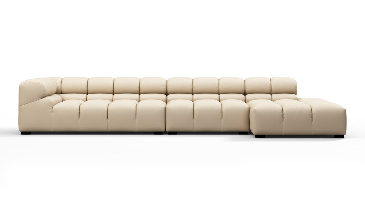 Tufty Outdoor - Tufty Outdoor Sectional, Large, Right Chaise, Latte Performance Weave