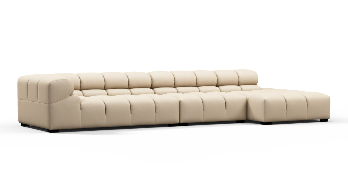 Tufty Outdoor - Tufty Outdoor Sectional, Large, Right Chaise, Latte Performance Weave