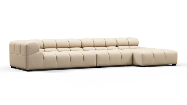 Tufty Outdoor - Tufty Outdoor Sectional, Large, Right Chaise, Latte Performance Weave