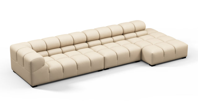 Tufty Outdoor - Tufty Outdoor Sectional, Large, Right Chaise, Latte Performance Weave