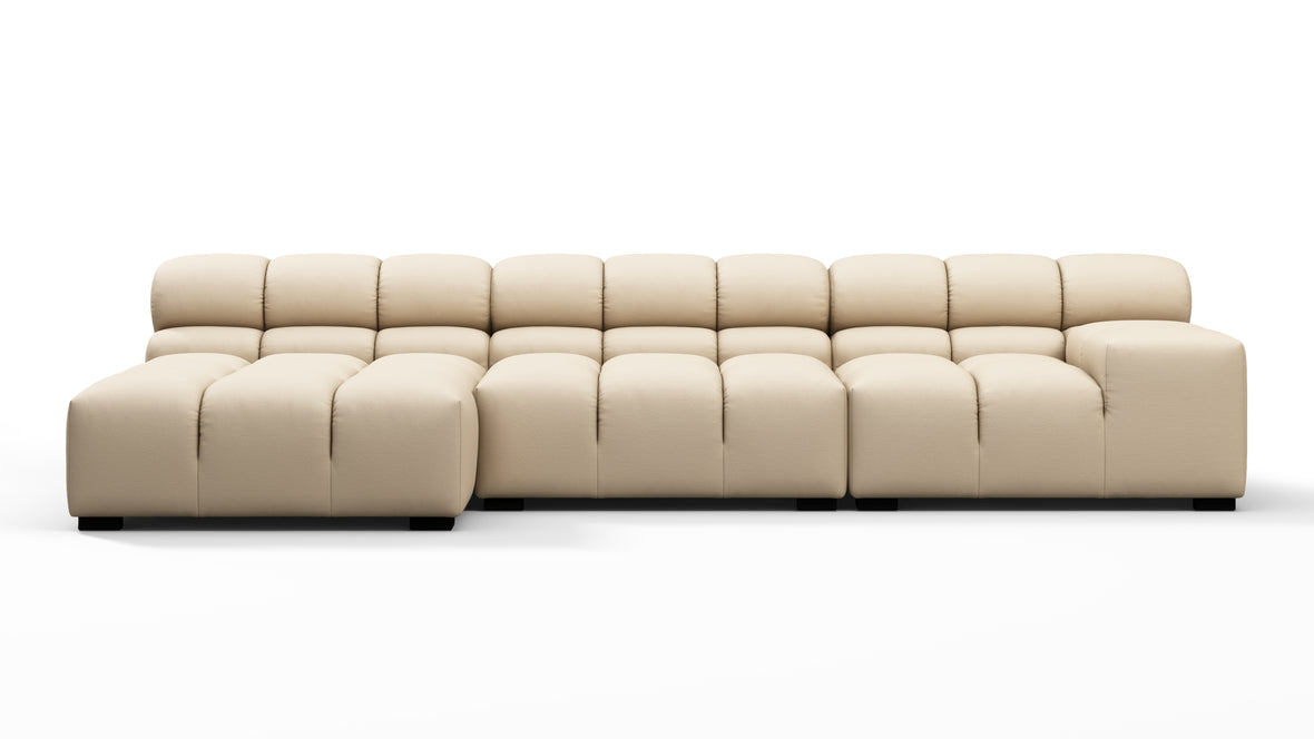 Tufty Outdoor - Tufty Outdoor Sectional, Small, Left Chaise, Latte Performance Weave