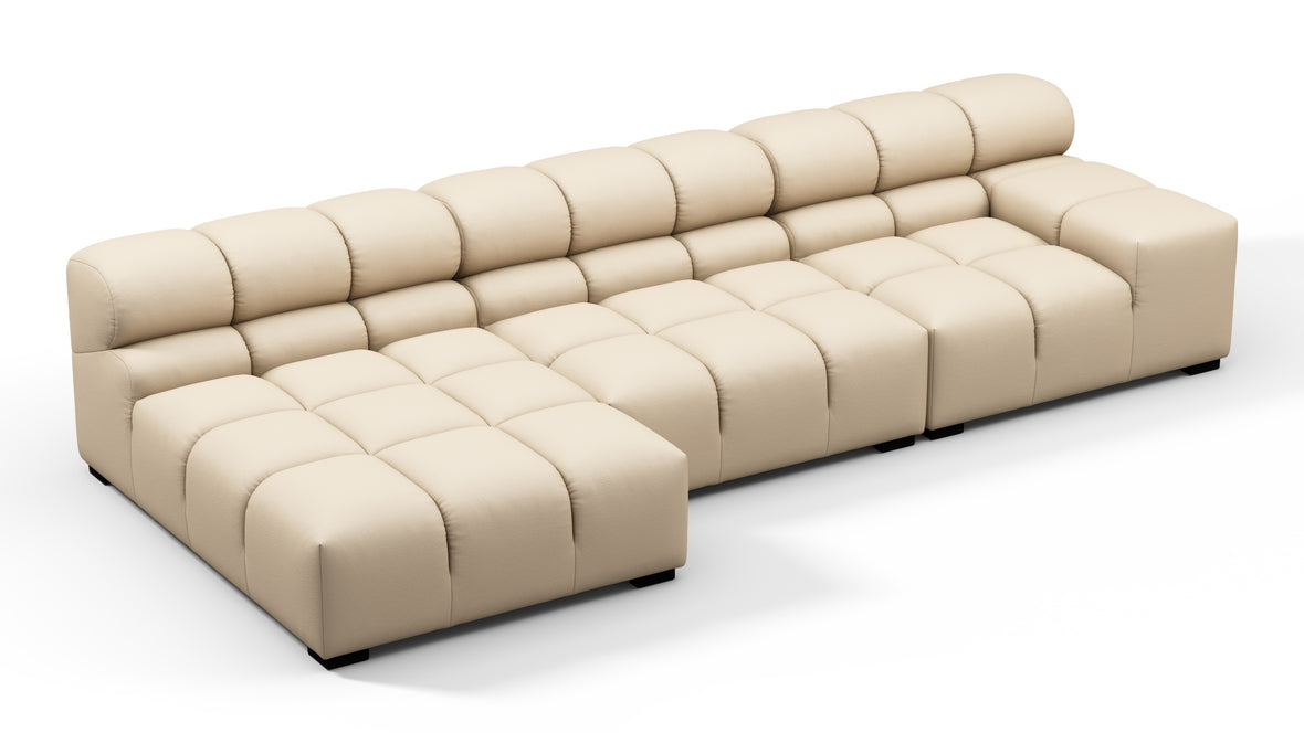 Tufty Outdoor - Tufty Outdoor Sectional, Small, Left Chaise, Latte Performance Weave
