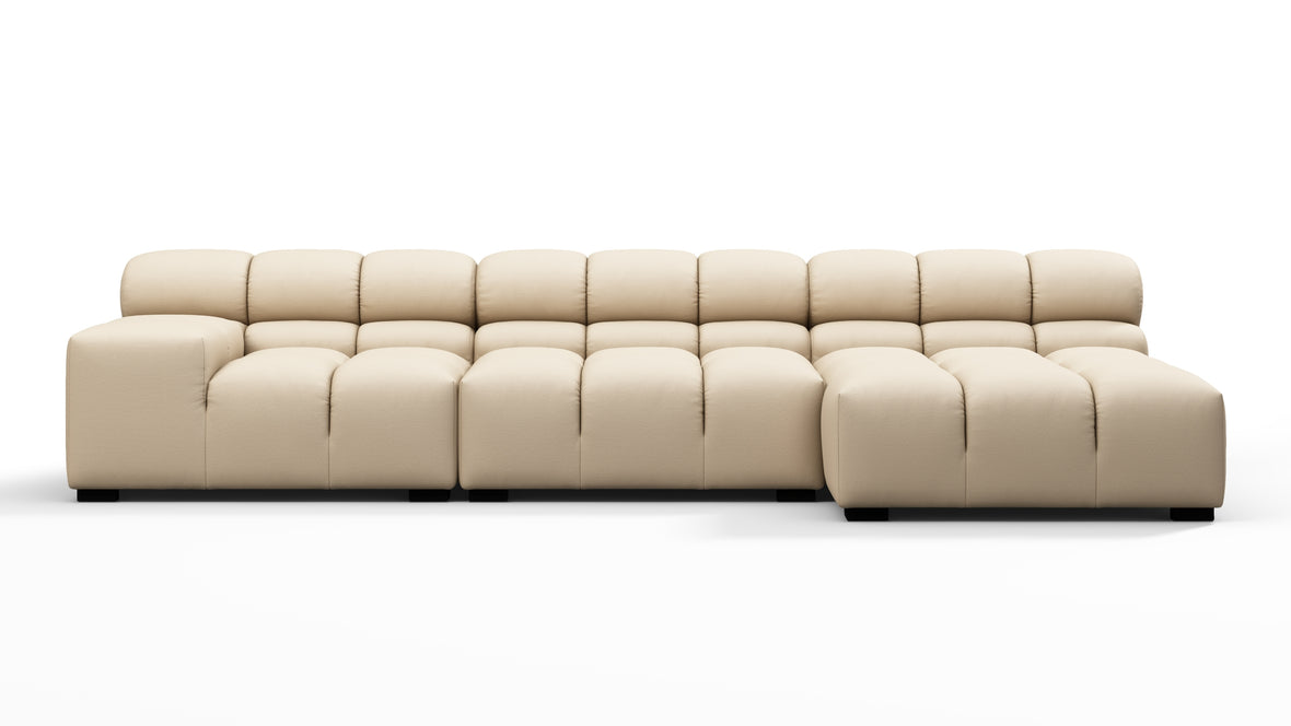 Tufty Outdoor - Tufty Outdoor Sectional, Small, Right Chaise, Latte Performance Weave