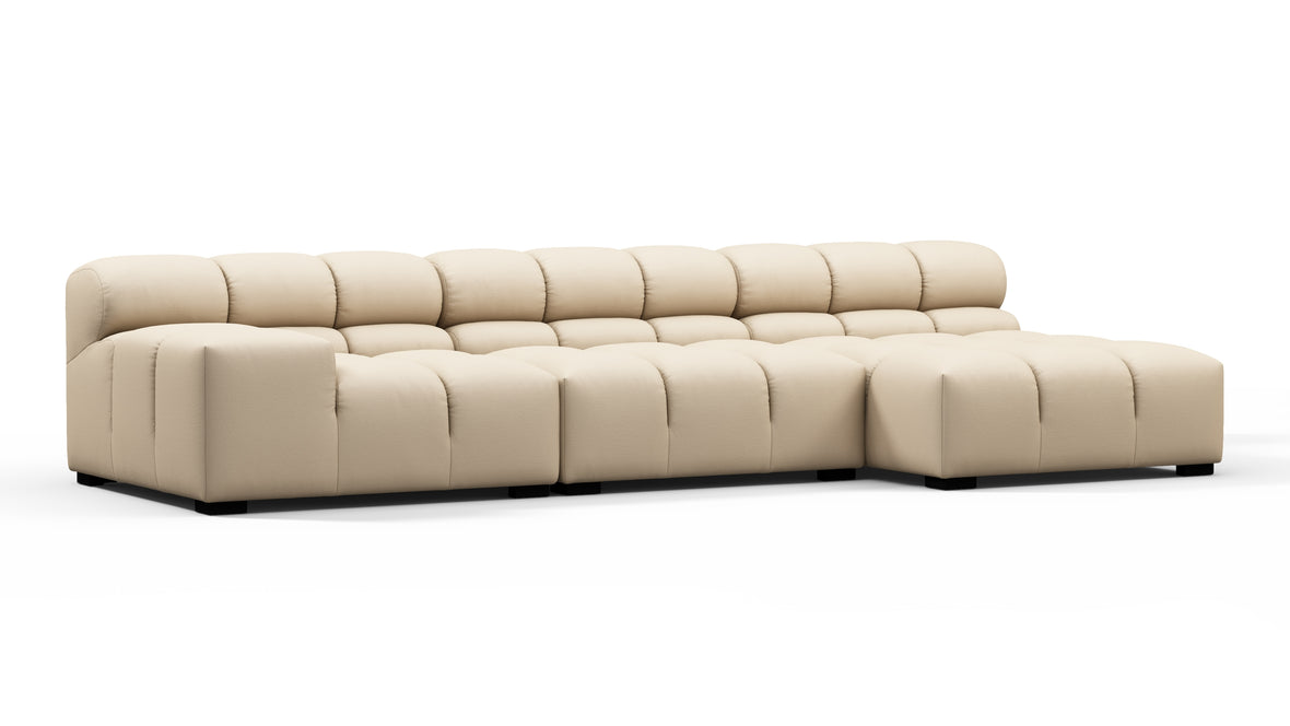 Tufty Outdoor - Tufty Outdoor Sectional, Small, Right Chaise, Latte Performance Weave