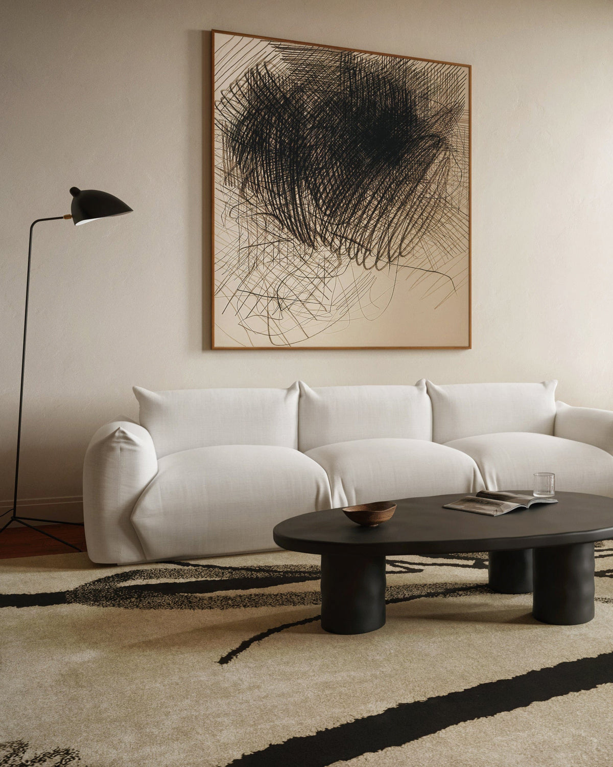 Marenco Three Seater Sofa, Ivory Linen – Interior Icons