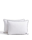 Bedding Percale 100% Cotton Pillow Case (Set of 2), White with Black Trim