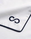Bedding Percale 100% Cotton Pillow Case (Set of 2), White with Black Trim