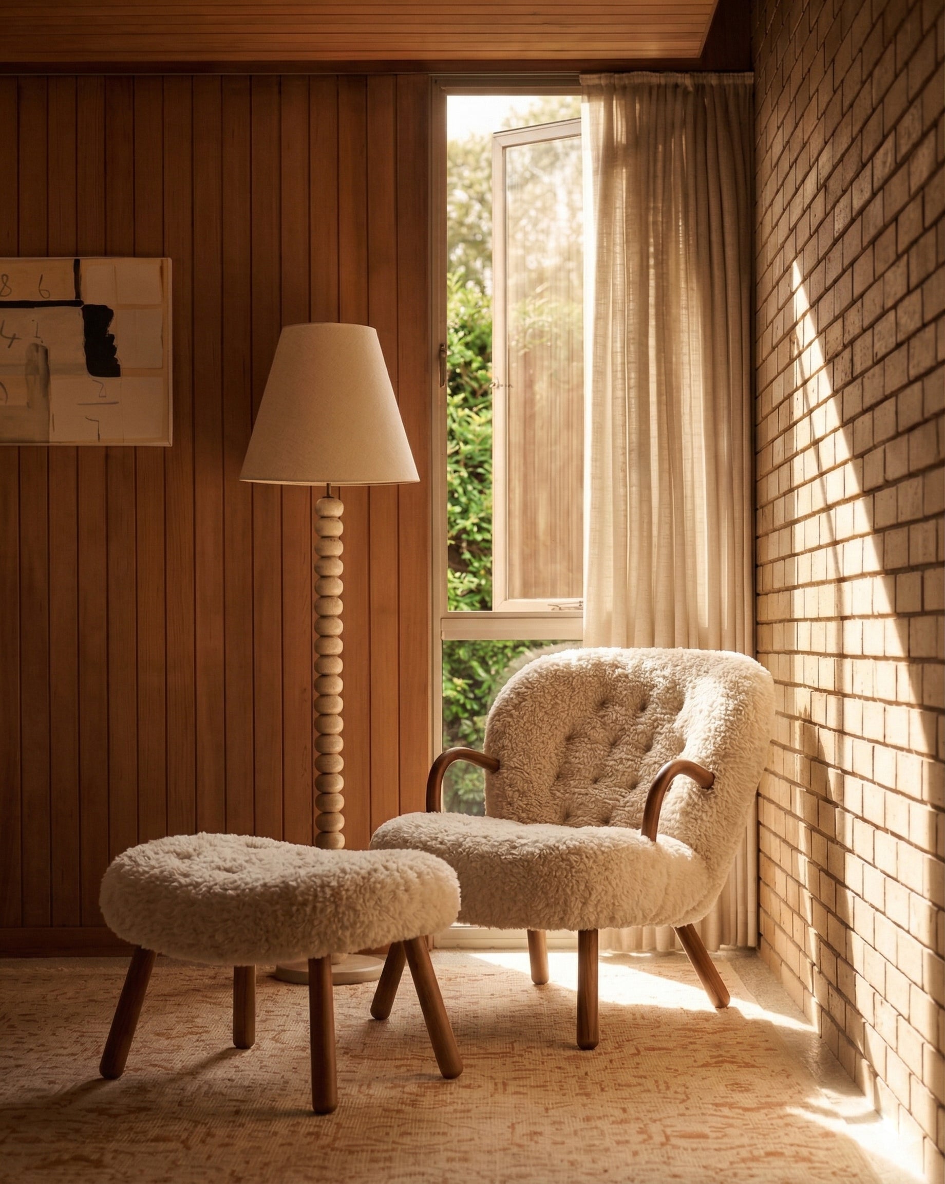Clam Chair, White Long Hair Sherpa – Interior Icons