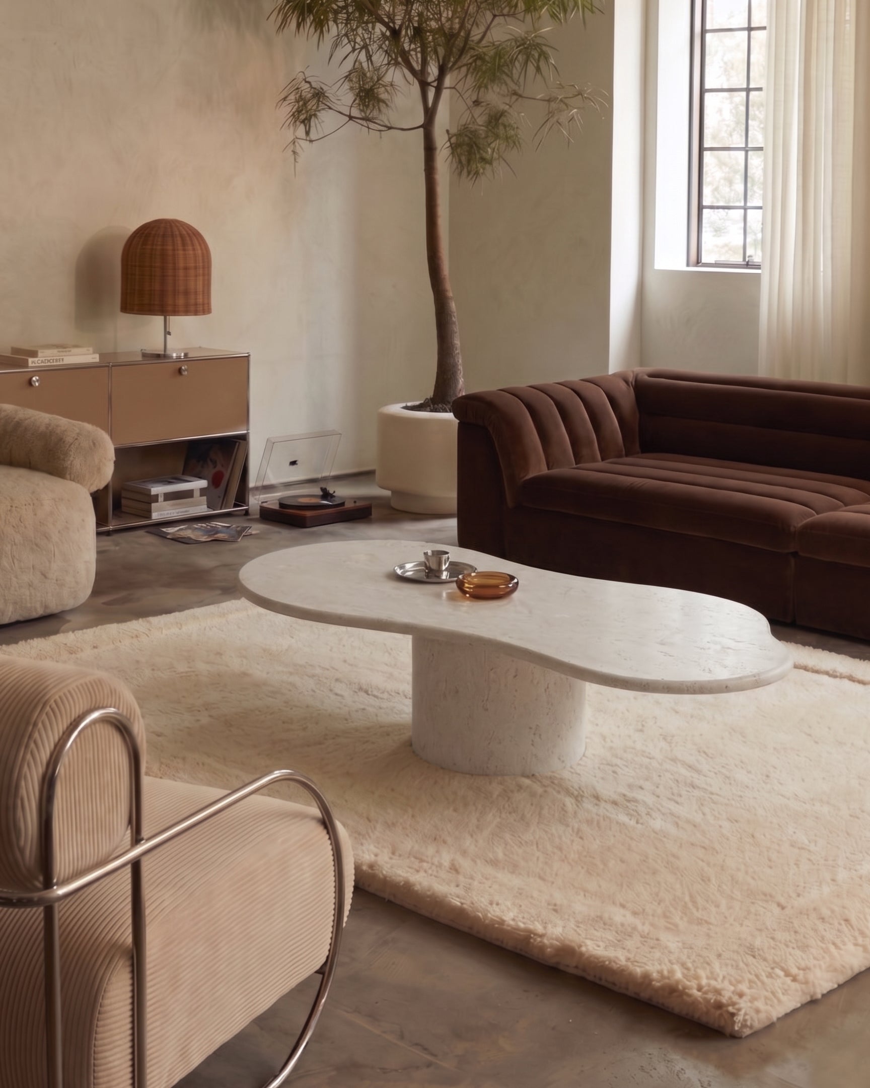 Cloud Coffee Table, Limestone – Interior Icons