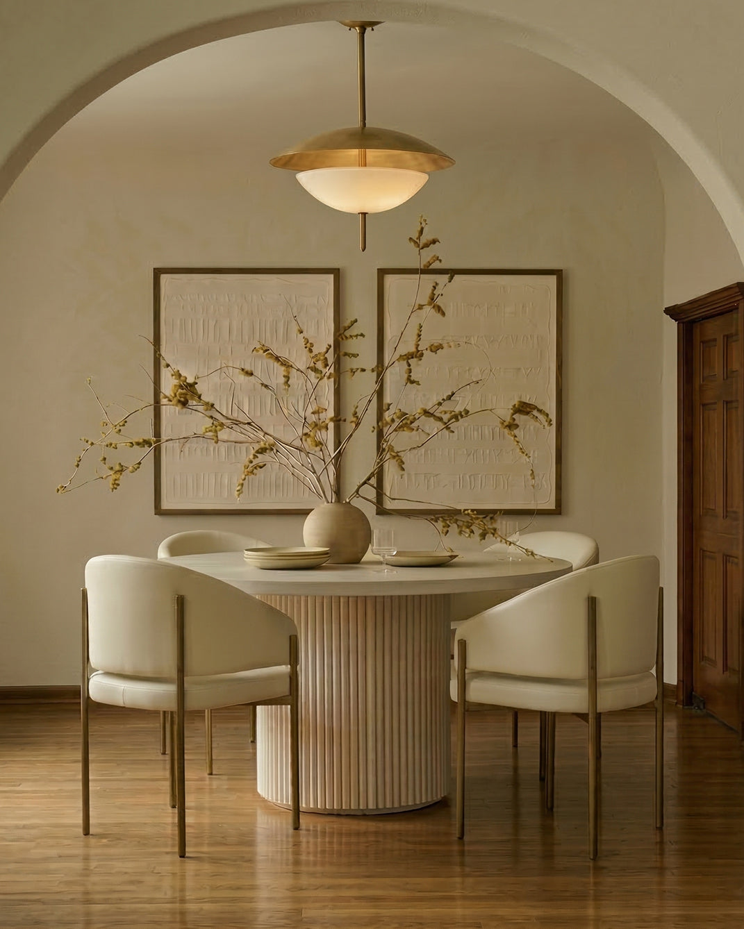 Esme Dining Chair, Eggshell Vegan Leather and Brushed Brass – Interior ...