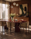 Dining Chairs Esme Dining Chair, Latte Vegan Suede and Black
