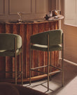 Bar & Counter Stools Esme Counter Stool, Sage Vegan Suede and Brushed Brass