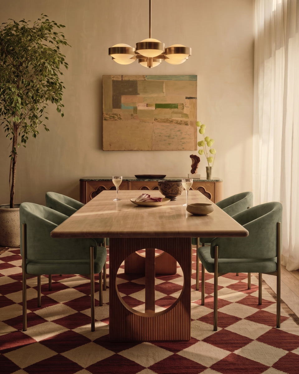 Esme Dining Chair, Sage Vegan Suede and Brushed Brass – Interior Icons