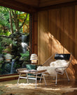 Lounge Chairs Halyard Lounge Chair, Black Premium Leather and Icelandic Sheepskin