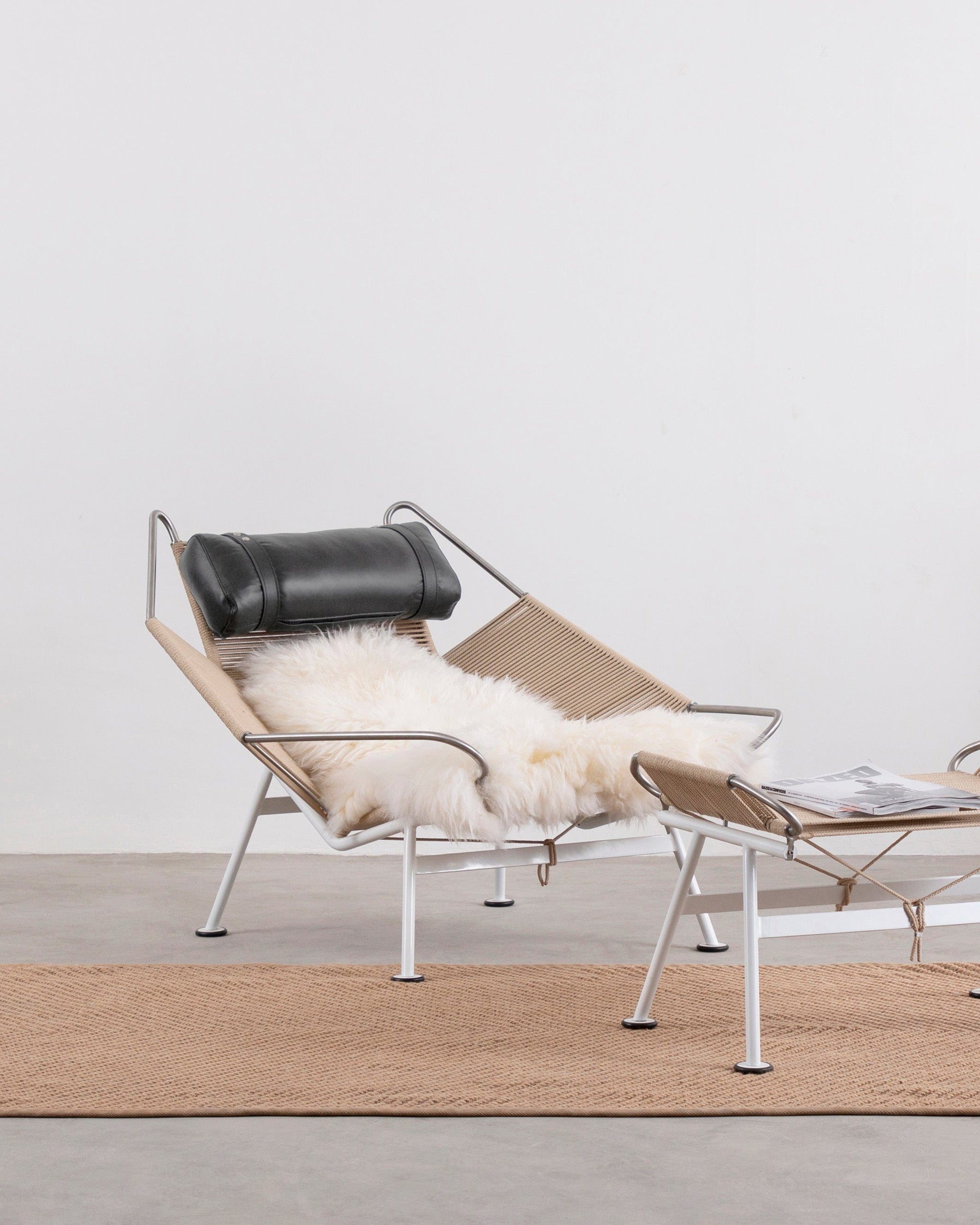 ダイニングチェア CARLHANSEN&SON PK1 FLAG HALYARD BLACK Halyard Lounge Chair, Black Premium Leather and Icelandic