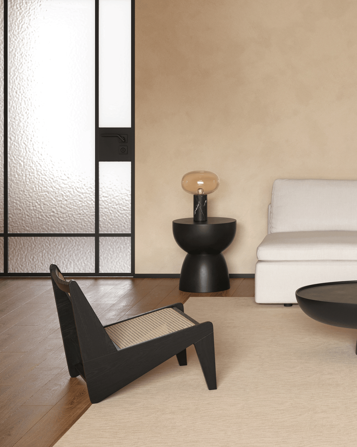 Kangaroo Rattan Lounge Chair, Black – Interior Icons