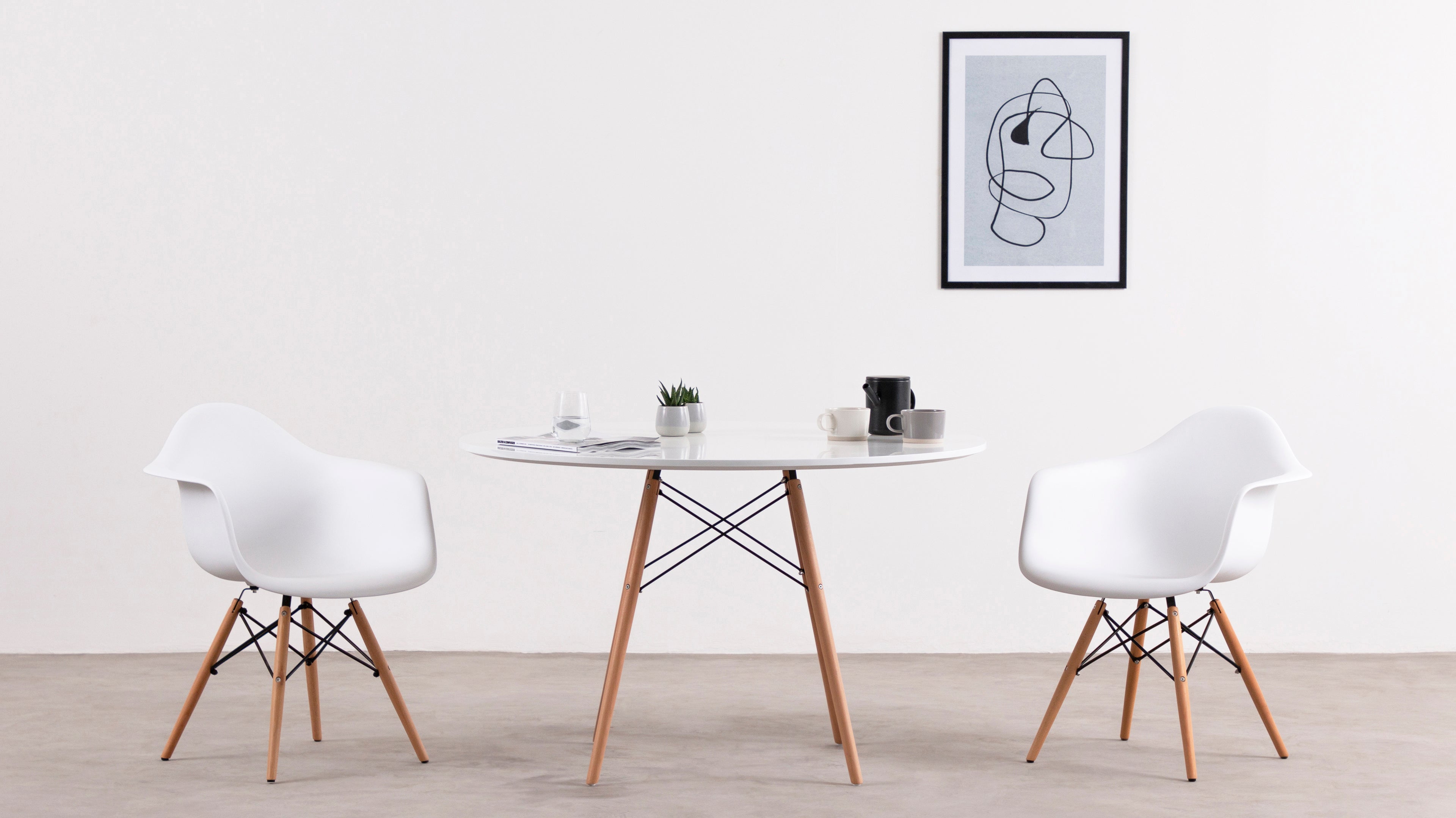 White outlet armchair dining