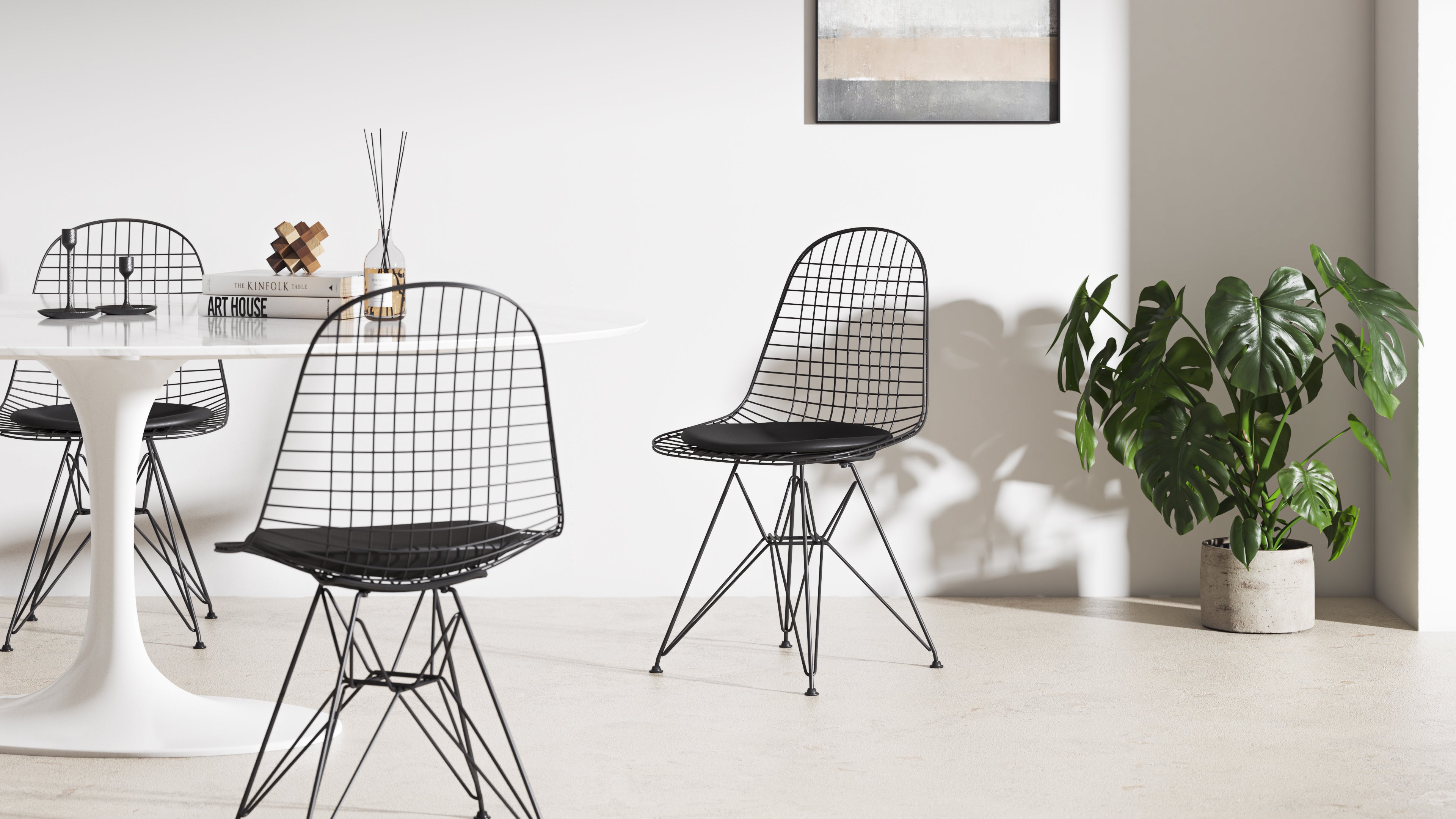 Wire discount black chair