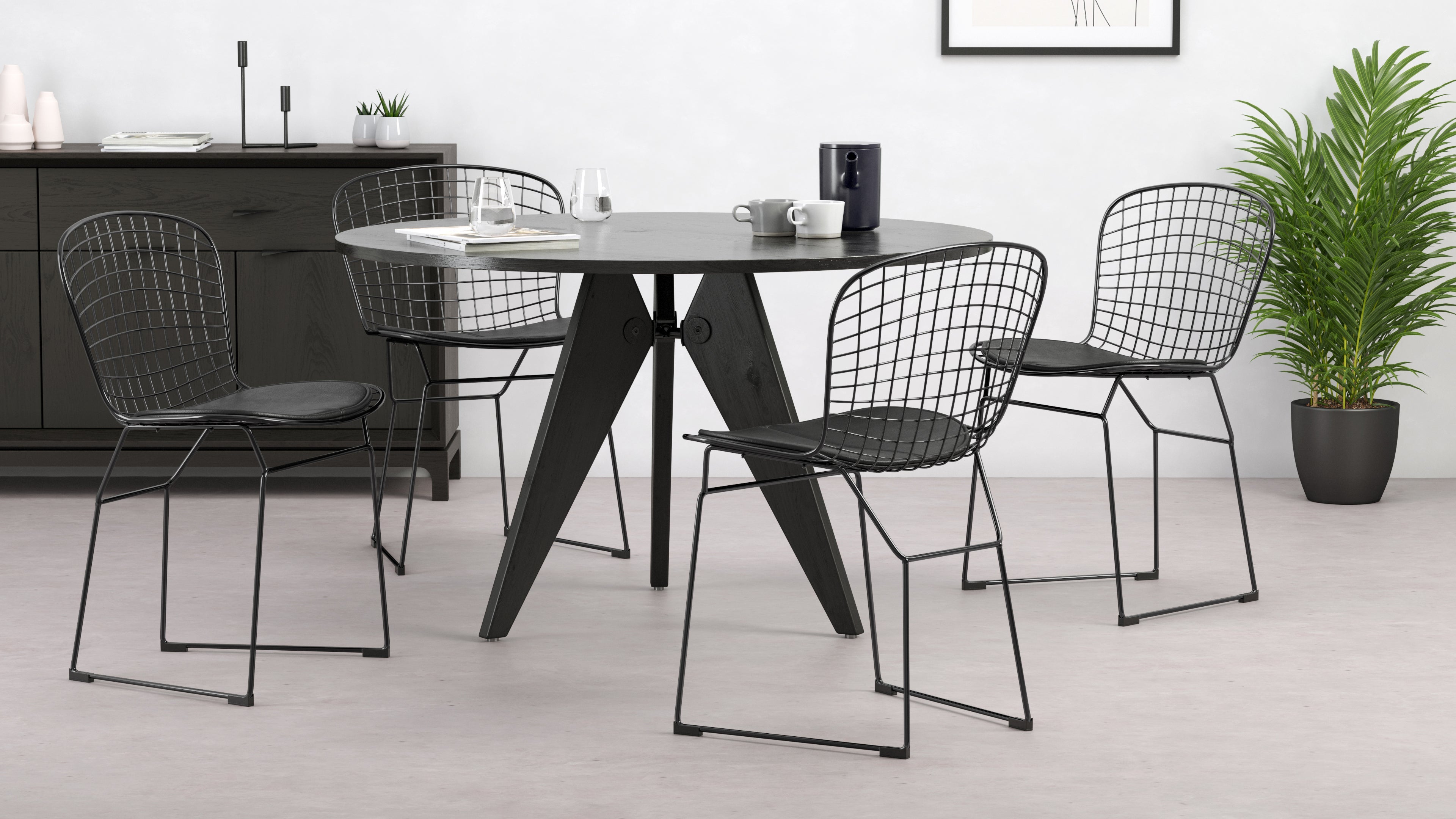 Black wire dining discount chairs