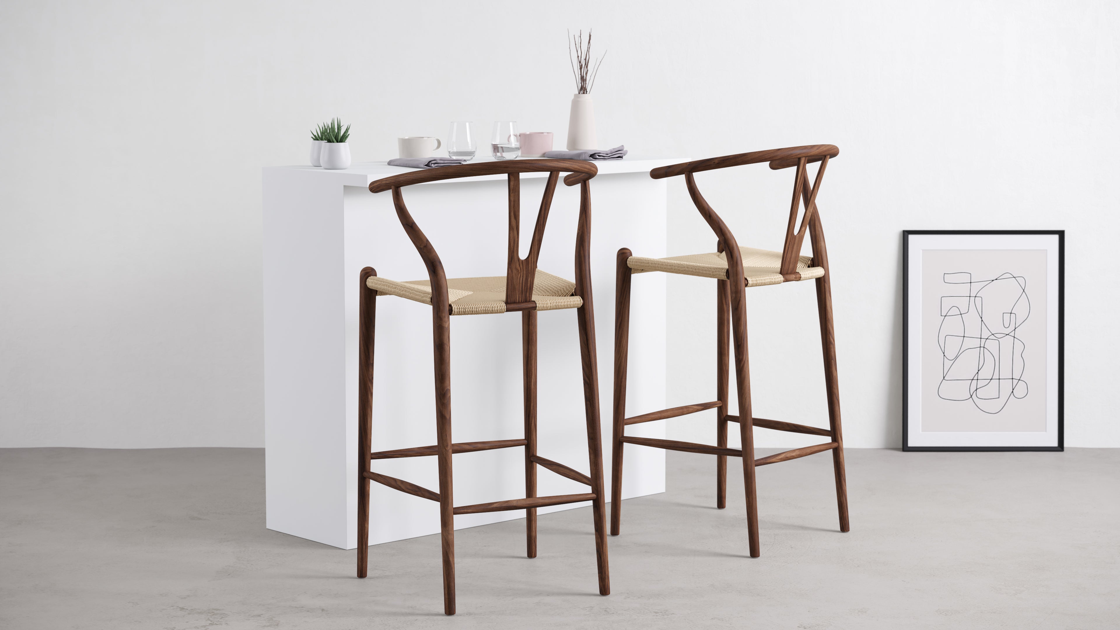 Wish Wish Bar Stool Light Walnut 29.5