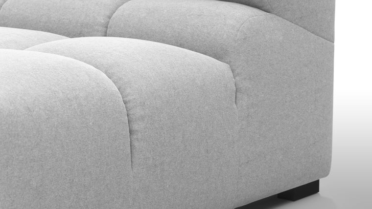 SUPERIOR COMFORT | Designed with the easy-going, informal ethos of the 1970s in mind, the Tufted modules are generously proportioned, coming together in a bench-like base with barely-there connections, allowing plenty of room for you to lean back and curl up in comfort.
