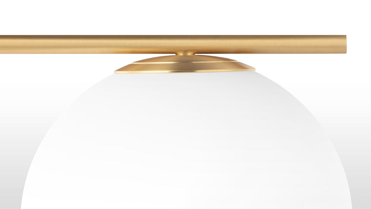 Designer Details | Made with high quality durable metal tubing and opaline glass, the Iris Lights collection is designed to diffuse light softly, creating an ambient lighting solution which is both stylish and atmospheric. Available in luxe brass, black, and contemporary chrome finishes, there is something to suit every style.
