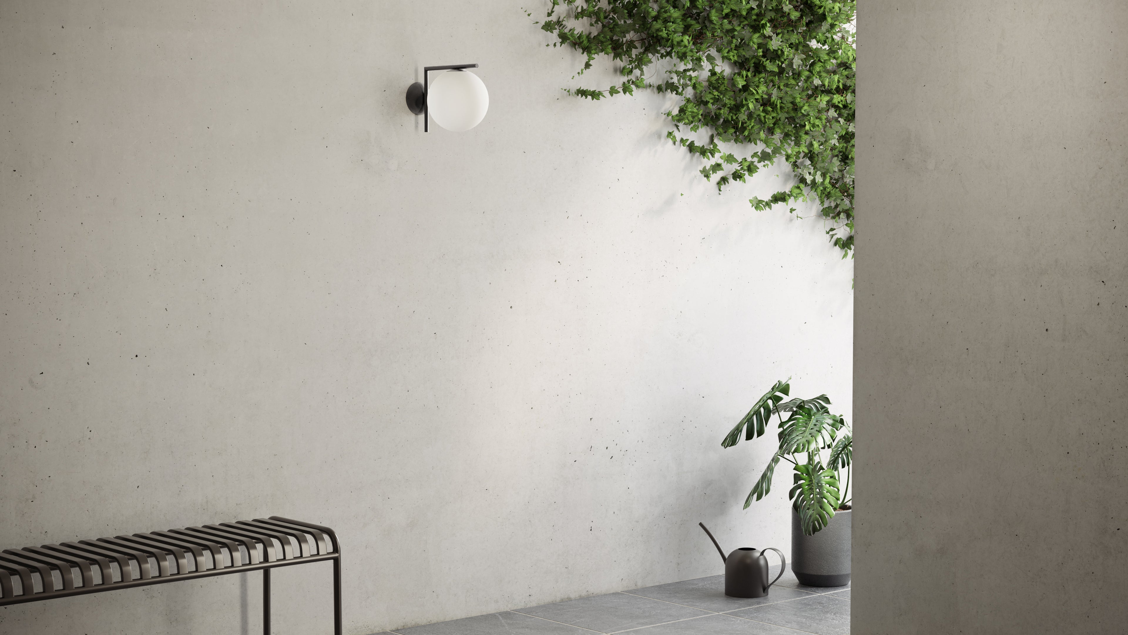 Iris Outdoor Wall Light, Black | Interior Icons