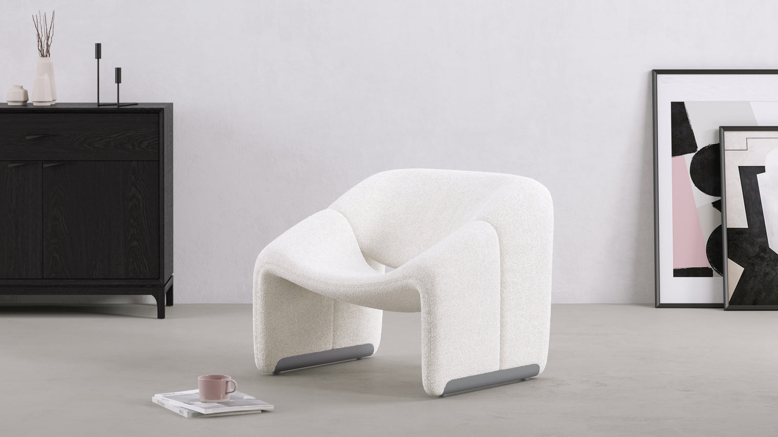 Groovy - Groovy Chair, White Boucle
