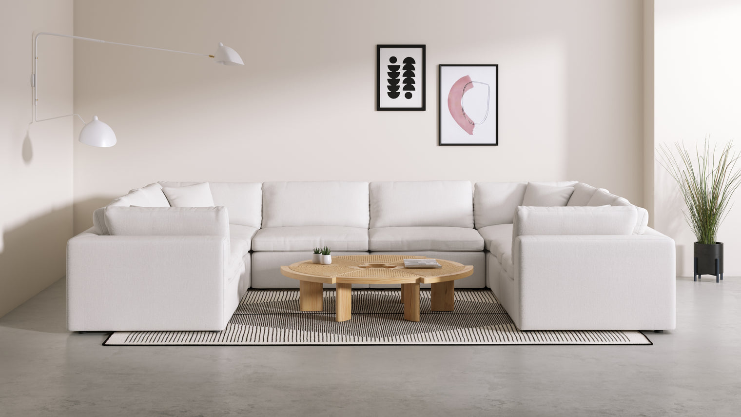 TAILORED AESTHETIC | Whether your style leans towards contemporary, traditional, or eclectic, the Sky Sofa effortlessly adapts to design preferences. Its neutral color palette serves as a canvas for creativity, allowing for accessorizing with bold accent pillows, throws, or statement coffee tables to make it truly unique.
