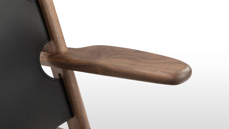 Hunting Chair Deep Black Vegan | Icons Interior And Walnut Leather