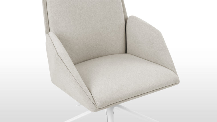 Fluid Productivity | Blending form and function, this chair offers ergonomic comfort and seamless mobility, designed to support dynamic work environments while maintaining a chic, contemporary feel.
