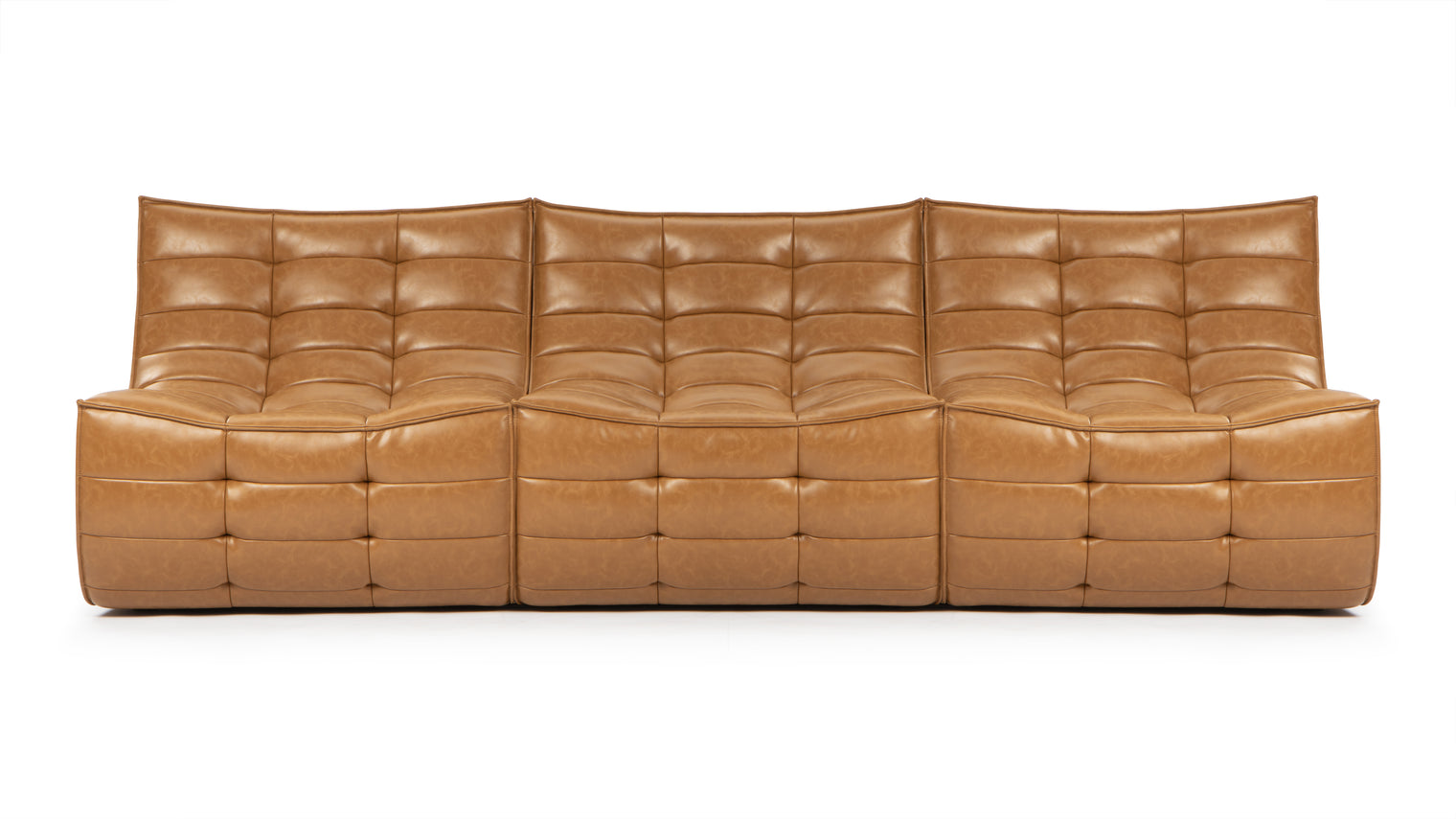 Tyge - Tyge Three Seater Sofa, Bourbon Vegan Leather