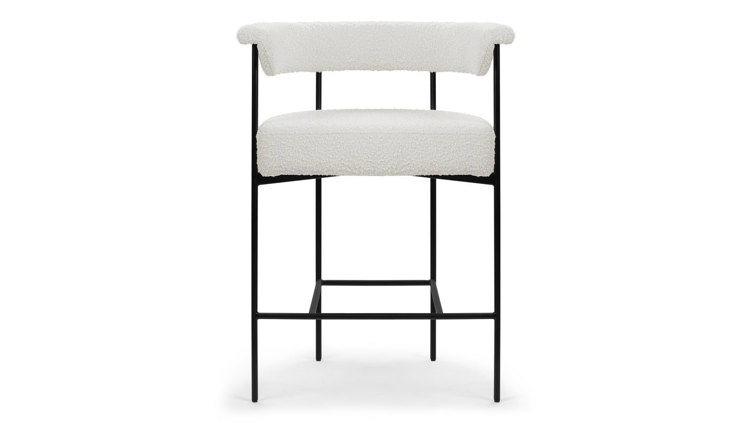 Mei - Mei Counter Stool, Warm White Boucle, Seat Height 26.5in