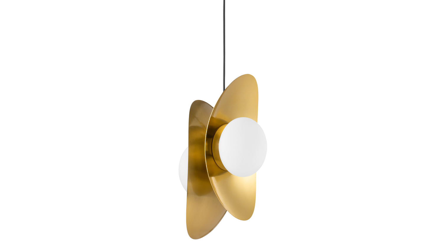 Dramatic Lighting | The La Vie Pendant Light features elegant and dramatic concave shapes, making it an attractive focal point in any space. Reflective brass fixings ensure this light is as functional as it is visually appealing.
