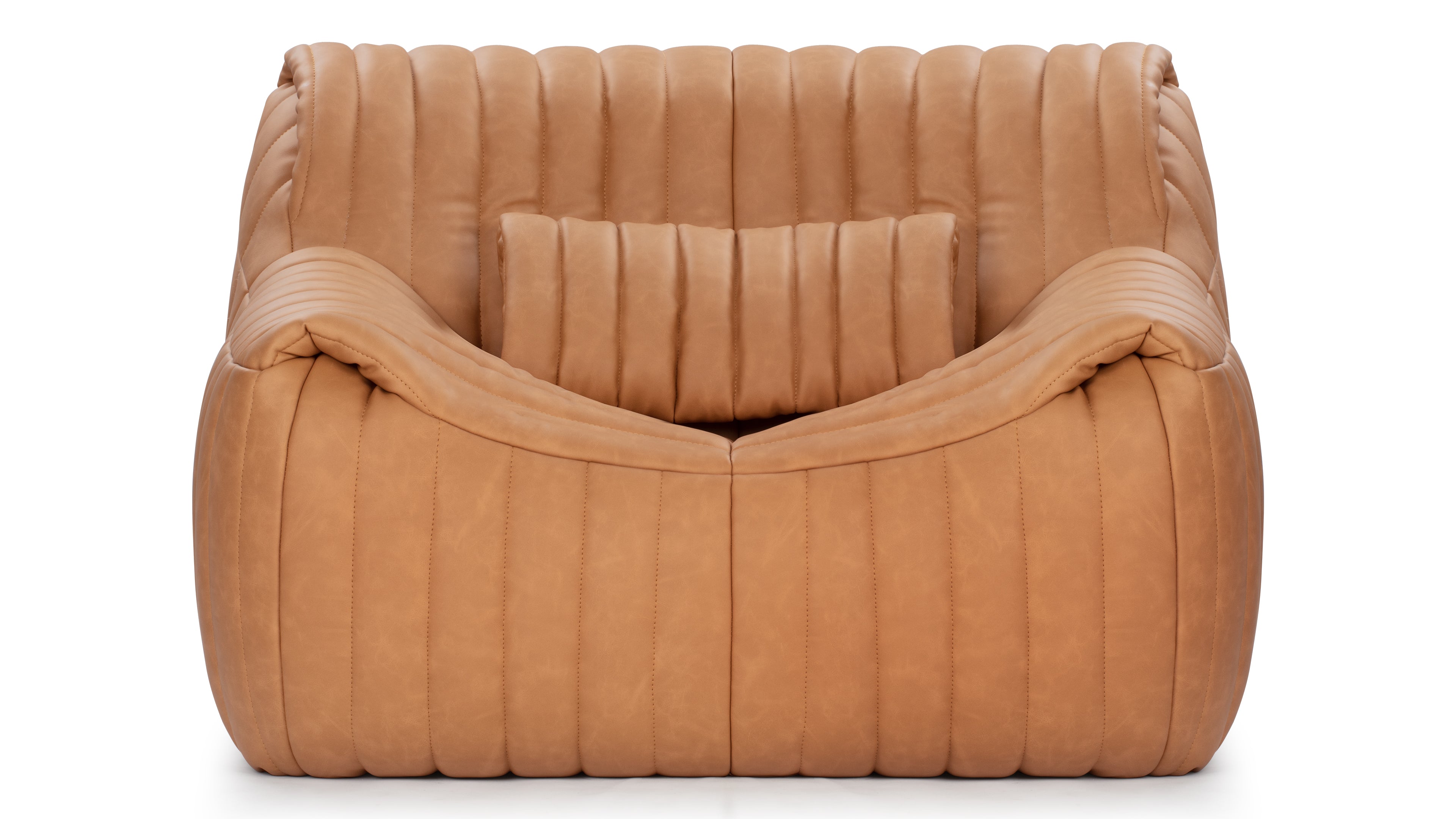 Sandra Lounge Chair, Tan Vegan Leather | Interior Icons