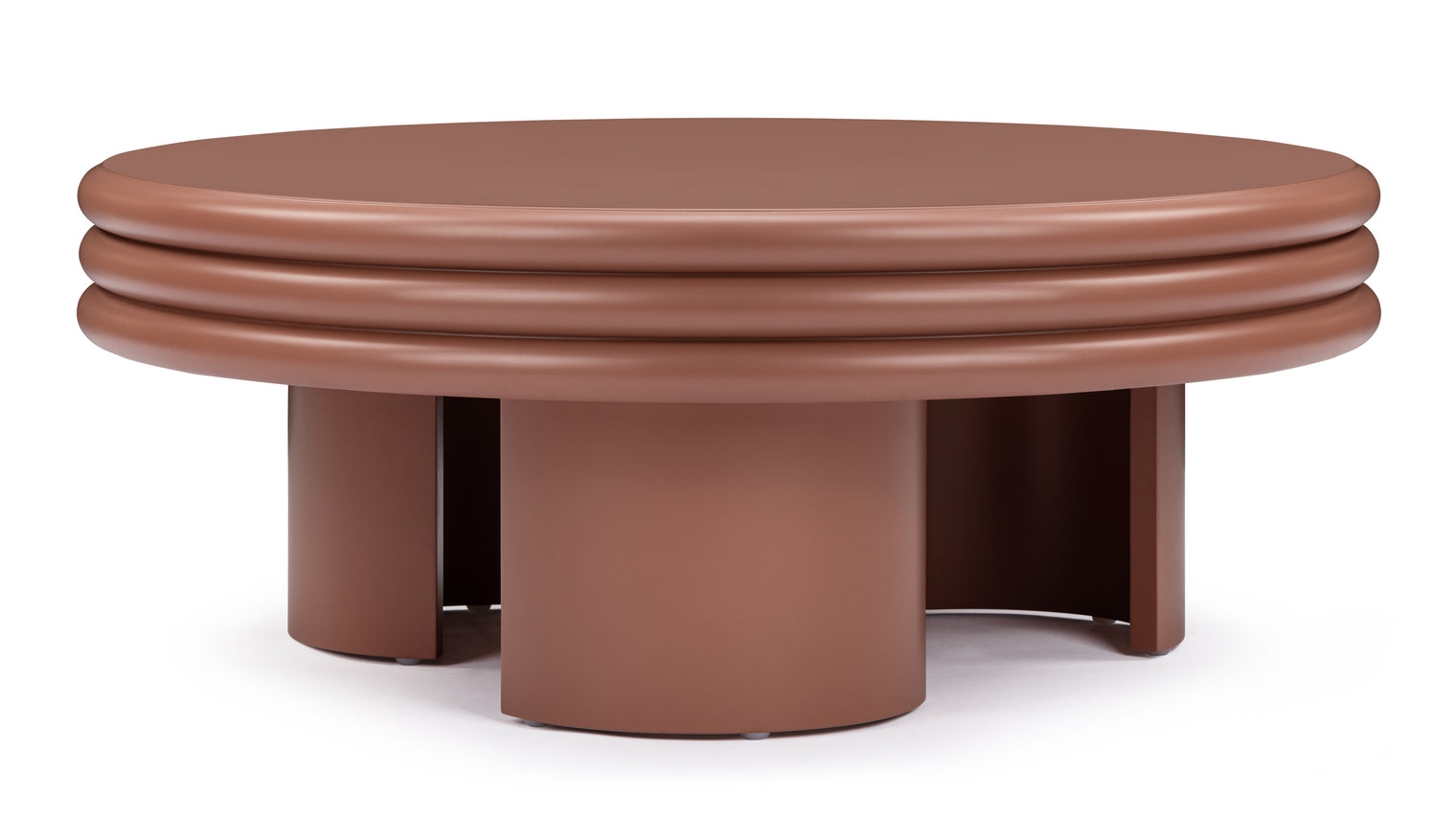 Pascal - Pascal Round Coffee Table, Low, Terracotta