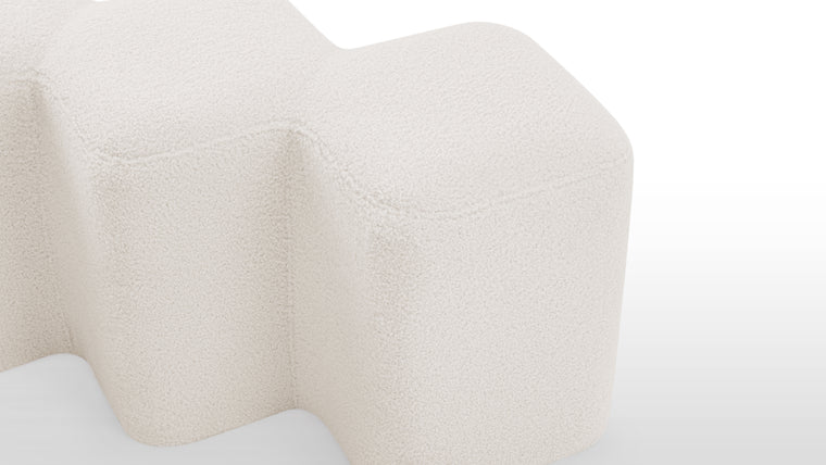 Inviting Texture | Soft and inviting to the touch, the Sommer Stool stool is upholstered in a luxuriously plush Teddy fabric. Densely-packed tufts form a deep pile to add padding, providing extra comfort by cushioning your body when sitting or resting against the stool’s form.
