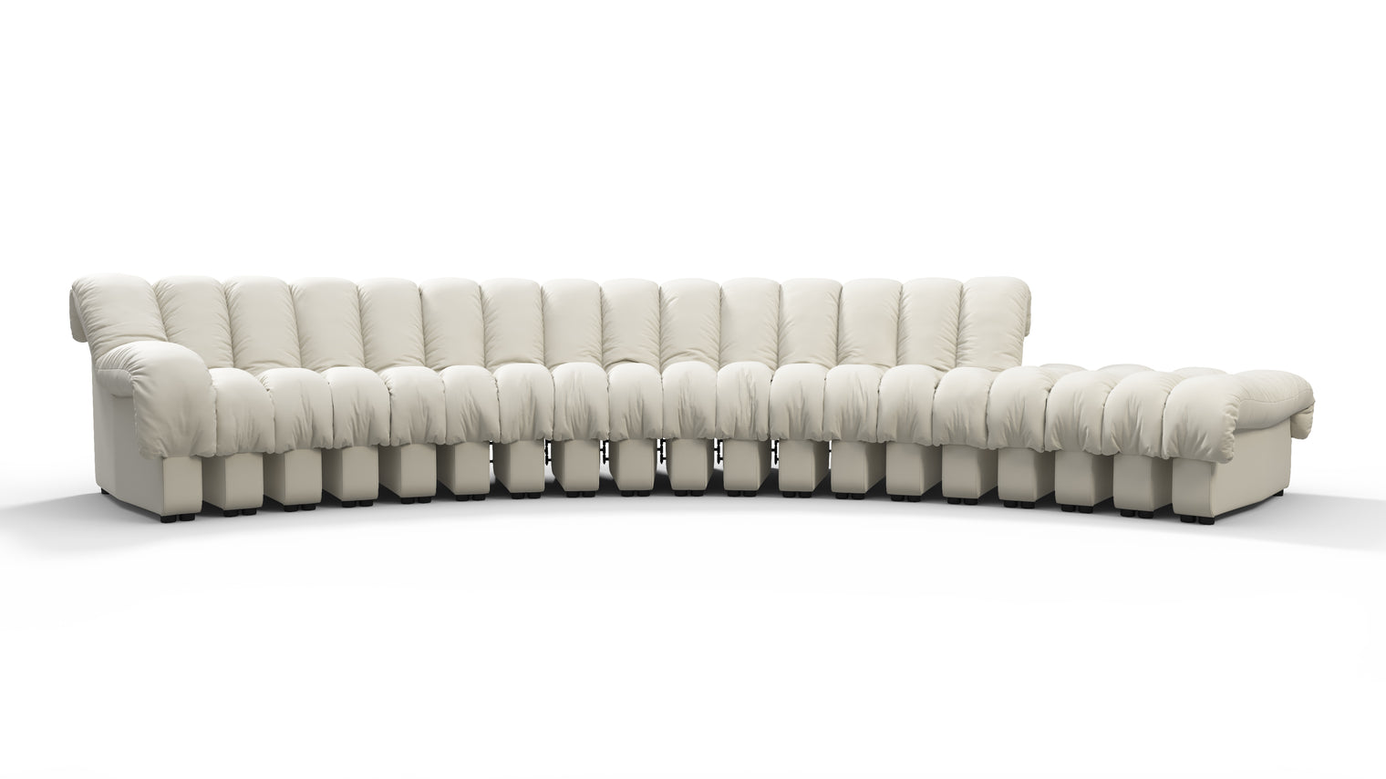 Chic Sectional | Introducing the DS 600 Sofa, an icon of avant-garde design and a true testament to the visionary design. Inspired by designs of the 1970s, this sofa revolutionizes the concept of modular seating, pushing boundaries and redefining the possibilities of contemporary furniture.
