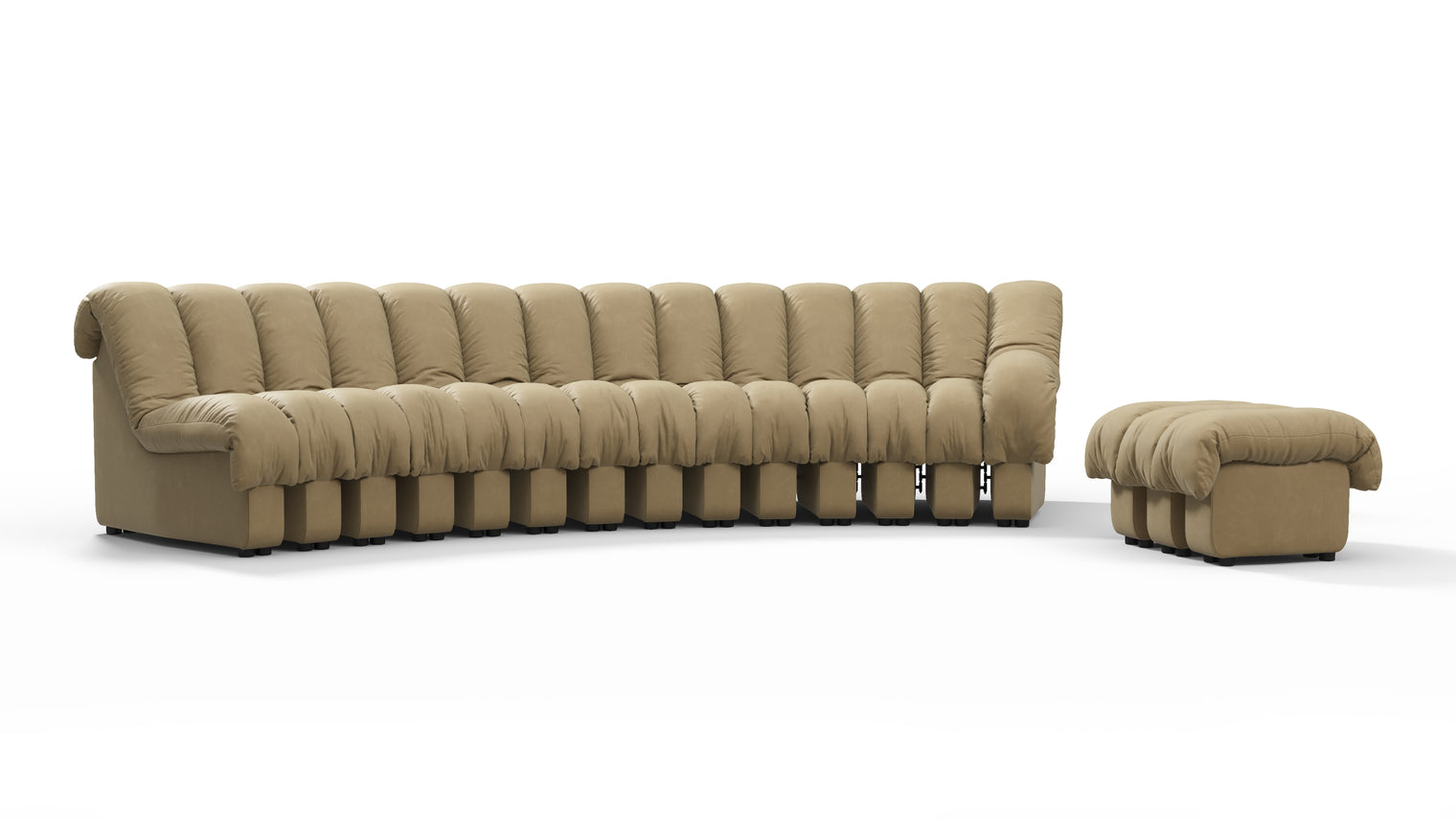 Chic Sectional | Introducing the DS 600 Sofa, an icon of avant-garde design and a true testament to the visionary design. Inspired by designs of the 1970s, this sofa revolutionizes the concept of modular seating, pushing boundaries and redefining the possibilities of contemporary furniture.
