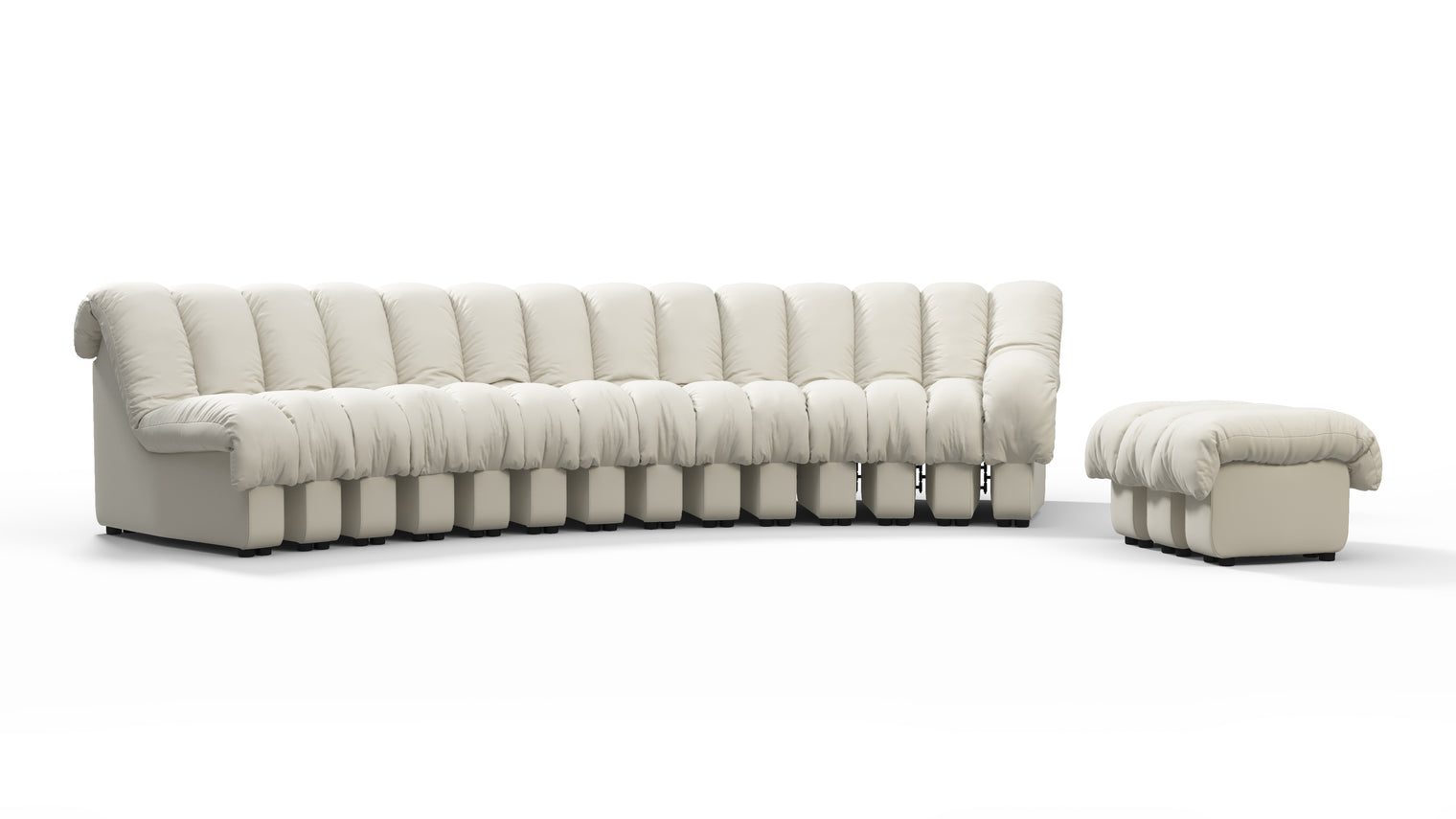 Chic Sectional | Introducing the DS 600 Sofa, an icon of avant-garde design and a true testament to the visionary design. Inspired by designs of the 1970s, this sofa revolutionizes the concept of modular seating, pushing boundaries and redefining the possibilities of contemporary furniture.
