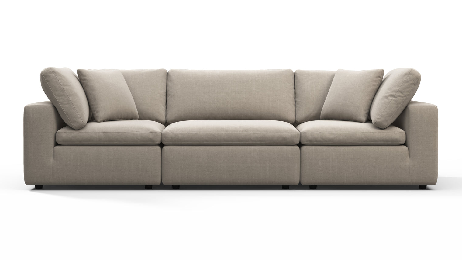 TAILORED AESTHETIC | Whether your style leans towards contemporary, traditional, or eclectic, the Sky Sofa effortlessly adapts to design preferences. Its neutral color palette serves as a canvas for creativity, allowing for accessorizing with bold accent pillows, throws, or statement coffee tables to make it truly unique.
