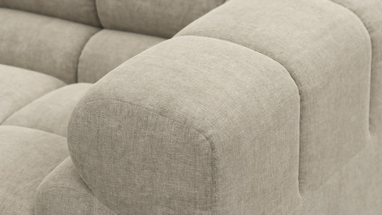 SUPERIOR COMFORT | Designed with the easy-going, informal ethos of the 1970s in mind, the Tufted modules are generously proportioned, coming together in a bench-like base with barely-there connections, allowing plenty of room for you to lean back and curl up in comfort.
