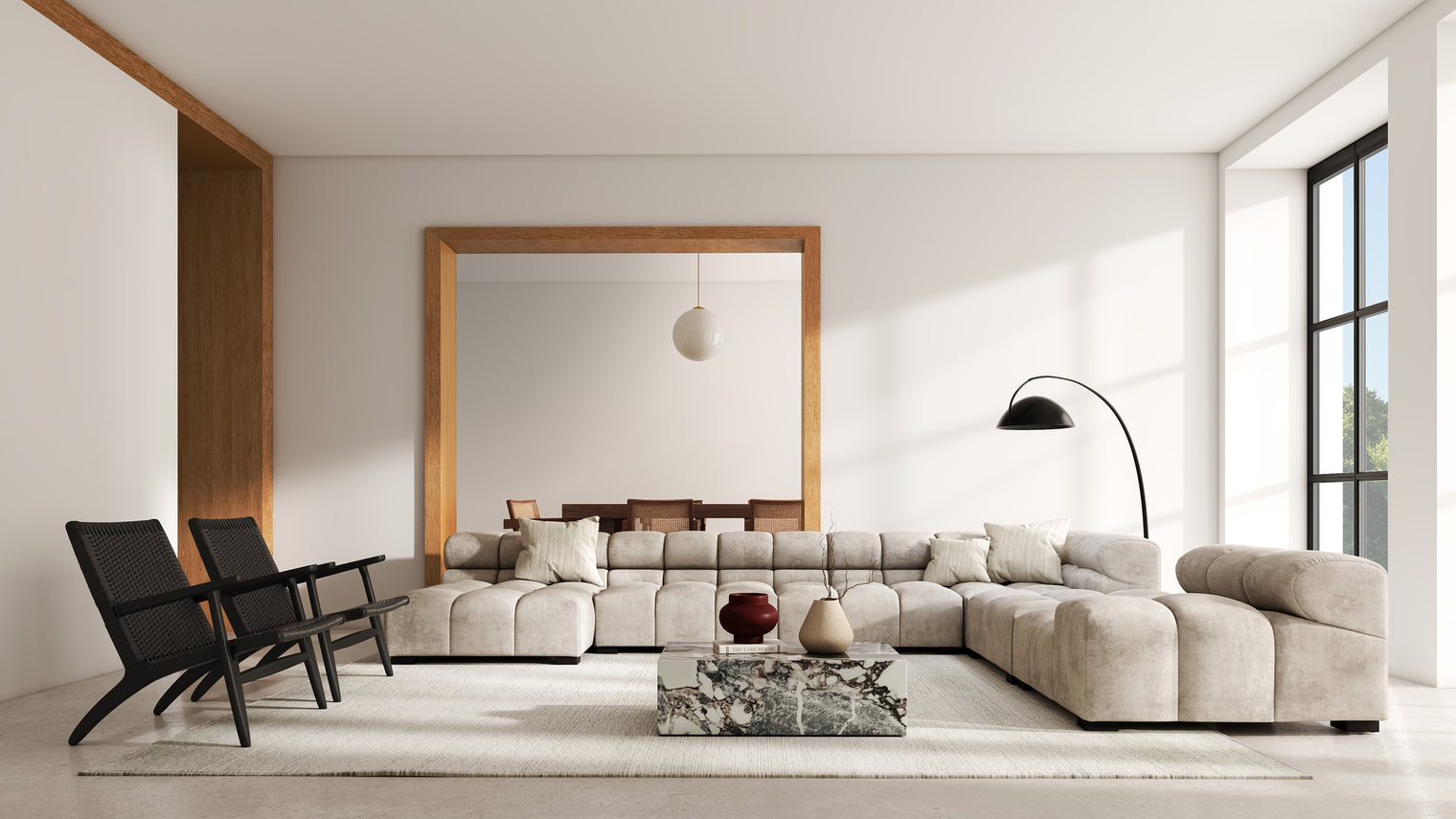 MODULAR MASTERPIECE | A modern take on 70s design, this cloud-like sectional is all about leisurely lounging. Its relaxed, playful aesthetic is adored around the world.
