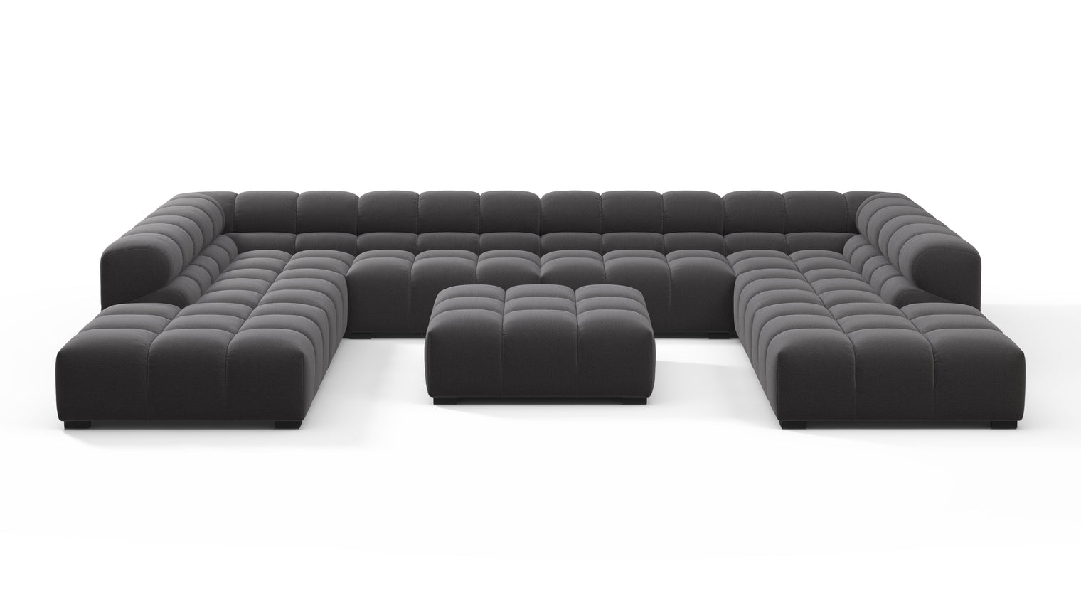 SUPERIOR COMFORT | Designed with the easy-going, informal ethos of the 1970s in mind, the Tufted modules are generously proportioned, coming together in a bench-like base with barely-there connections, allowing plenty of room for you to lean back and curl up in comfort.
