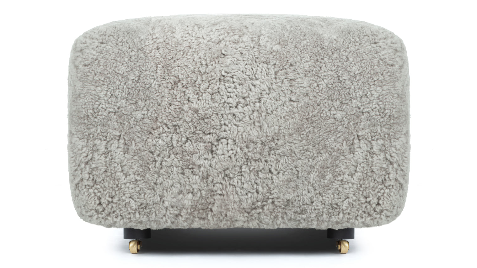 Tired Man - Tired Man Ottoman, Soft Gray Luxe Sheepskin